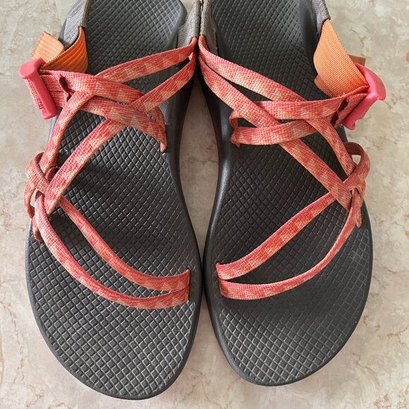 Chaco Sz 9 Wmns ZX/2 Cloud Dual Adjustable Straps Cushioned Sandal Orange/Pink - Picture 2 of 12